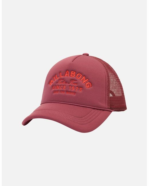 Billabong Red Across Waves Peaked Trucker Cap