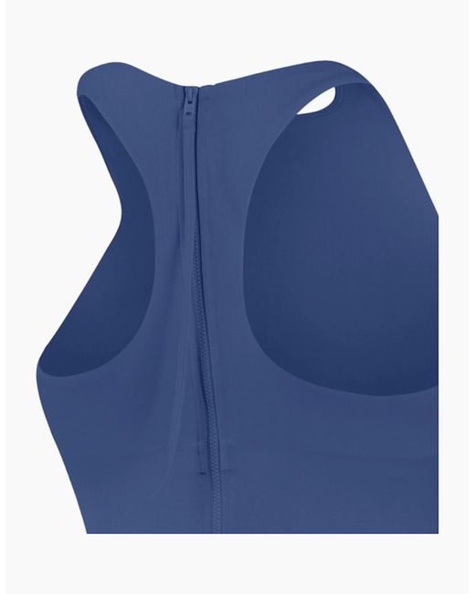 Speedo Blue Ladies Support Logo Fitted One Piece Swimsuit