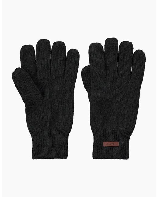 Barts Black Haakkon Wool Fleece Lined Ribbed Cuff Gloves for men