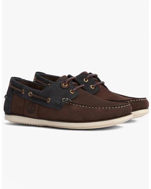 Barbour White Wake Boat Shoes for men