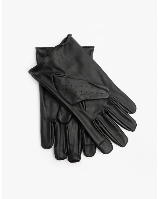 Jack & Jones Black Driver Leather Driving Gloves for men
