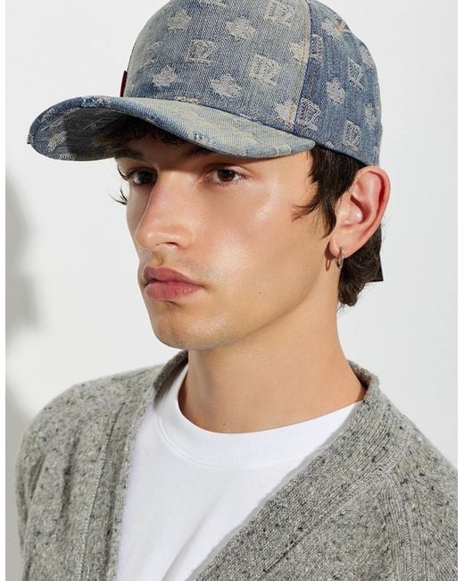 DSquared² Gray D2 Monogram Cap for men