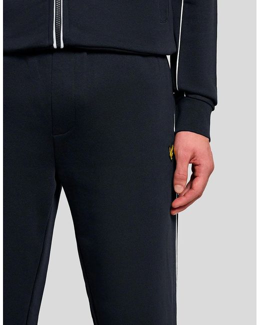 Lyle & Scott Blue Lyle & Scott Piped Straight Leg Track Bottoms Dark for men