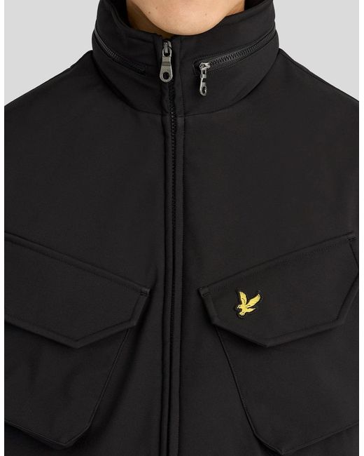 Lyle & Scott Black Softshell Field Jacket for men