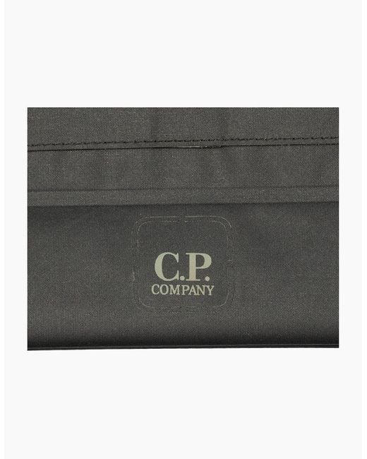 C P Company Black Metropolis Rubber Reps Rolled Backpack for men