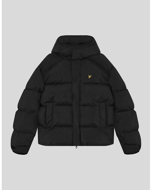 Lyle & Scott Gray Hooded Puffer Jacket for men