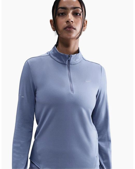 Nike Blue Swift 1 4 Zip Running Top