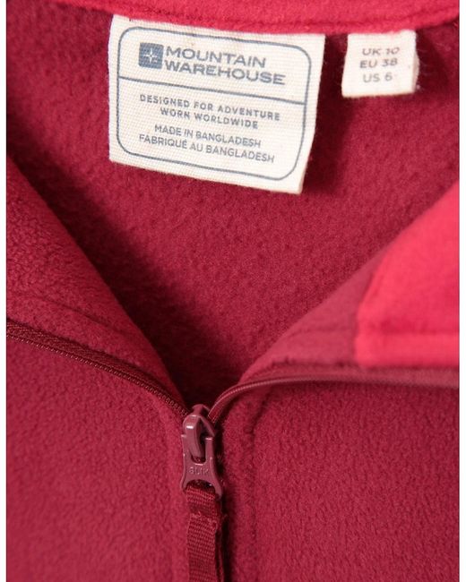 Mountain Warehouse Red Ladies Montana Half Zip Fleece Top