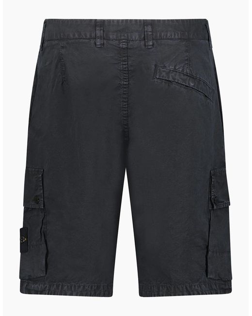 Stone Island Gray Brushed Organic 'Old Effect' Shorts for men