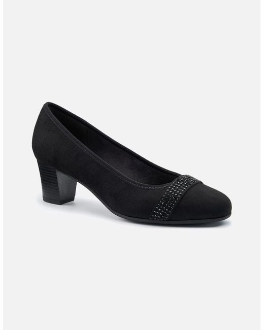 Hotter Black Salsa Court Shoes