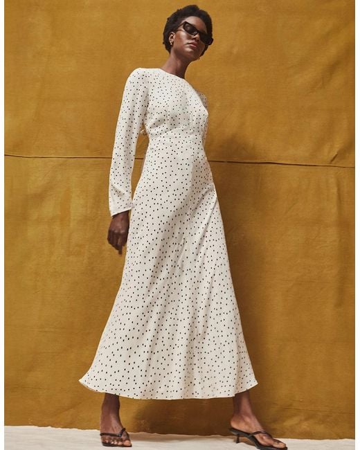 Ro&zo White Petite And Polka Dot Tie Back Dress