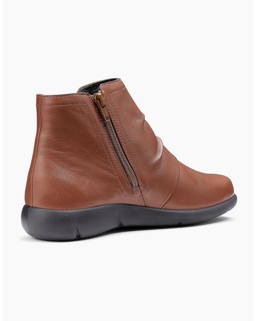 Hotter Brown Astley Wide Fit Ankle Boots