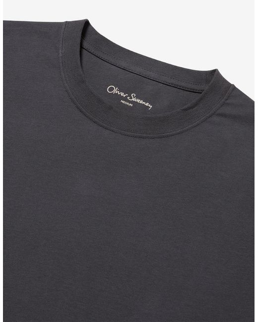 Oliver Sweeney Black Lightweight 170Gsm Cotton Jersey Tee for men