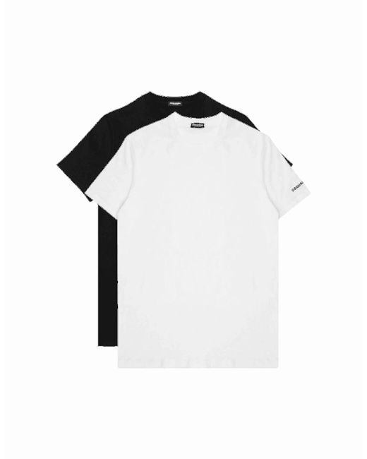 DSquared² Black Twin Pack Basic/ T-Shirts for men