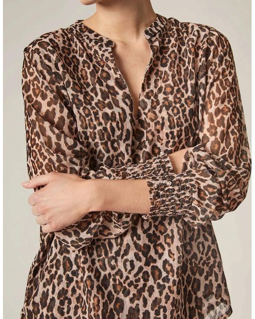 James Lakeland Natural Leopard Print Blouse