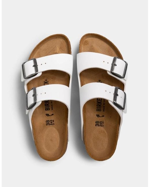 Birkenstock Arizona White Narrow Birko-Flor Sandals