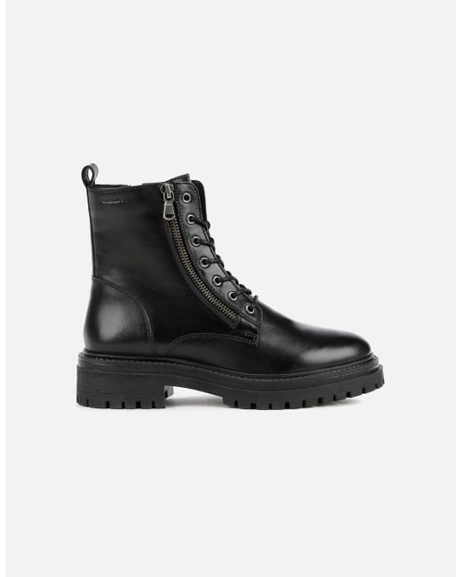 Geox Black Ladies D Iridea F Leather Ankle Boots
