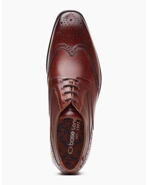 Base London Red London Steeple Brogue Leather Burnt Tan Brogues Shoes for men
