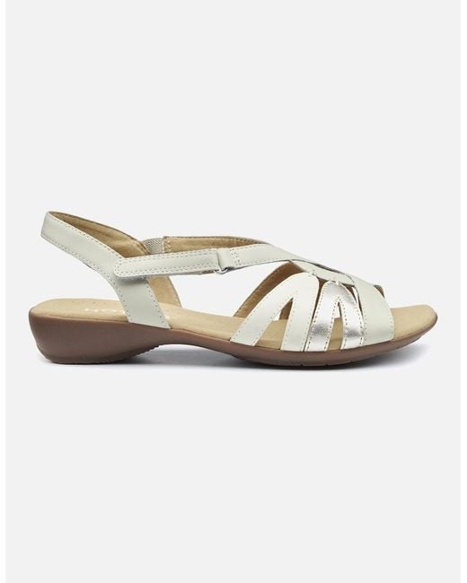 Hotter White Flare Wide Fit Sandals