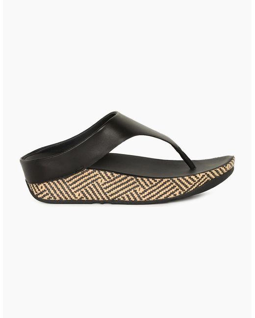 Fitflop Black Lulu Lux Graphic Weave Sandals