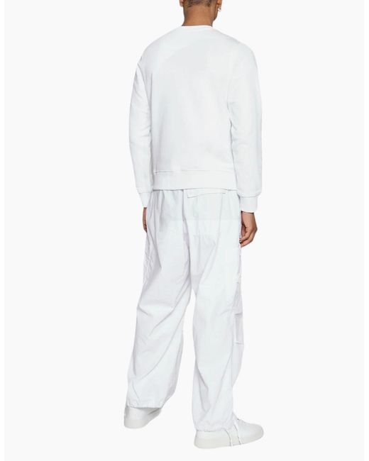 DIESEL White S Ginn Sweatshirt Crew Neck Long Sleeve Winter Pullover Jumper for men