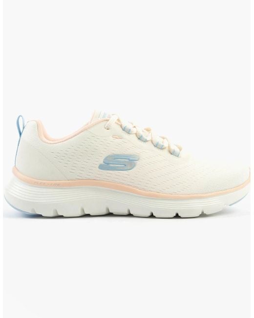 Skechers White Flex Appeal 5.0 Trainers Natural/Multi