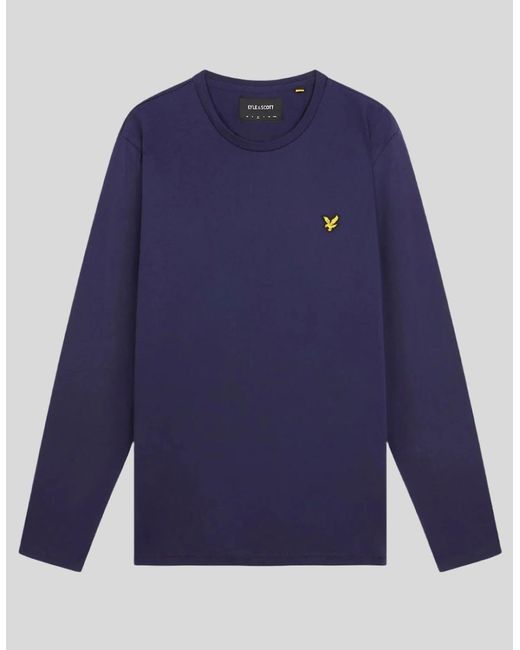 Lyle & Scott Blue Long Sleeve Cotton T-Shirt for men