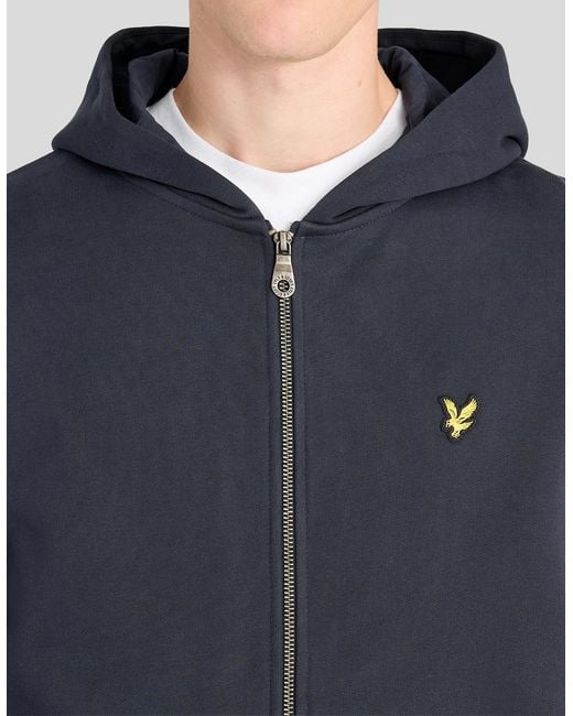 Lyle & Scott Blue Heavyweight Loopback Zip Hoodie for men