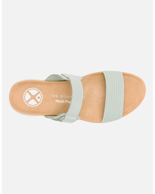 Hush Puppies Metallic Breathe Gore Leather Sage Standard Sandals