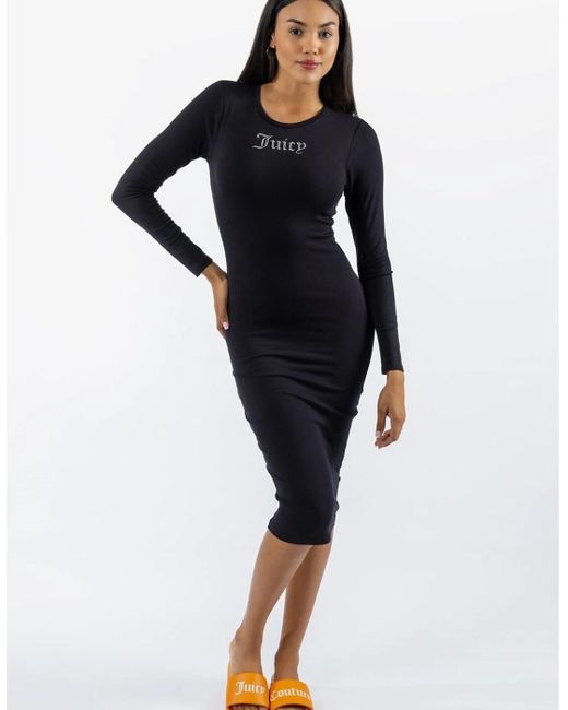 Juicy Couture Black Dizzie Midi Dress