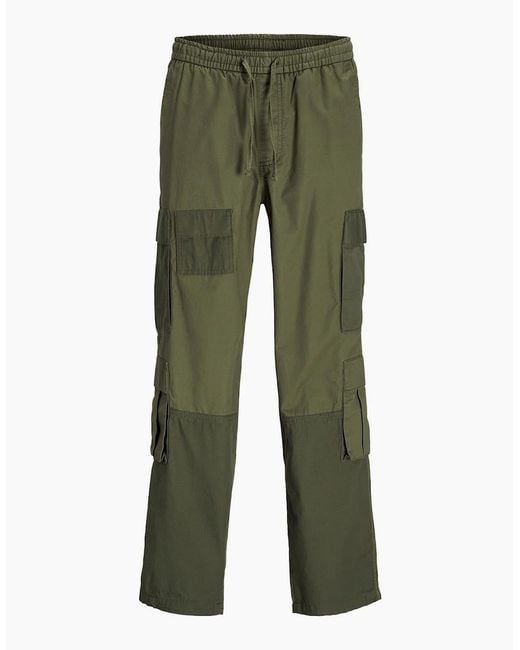 Jack & Jones Green Cargo Trousers for men