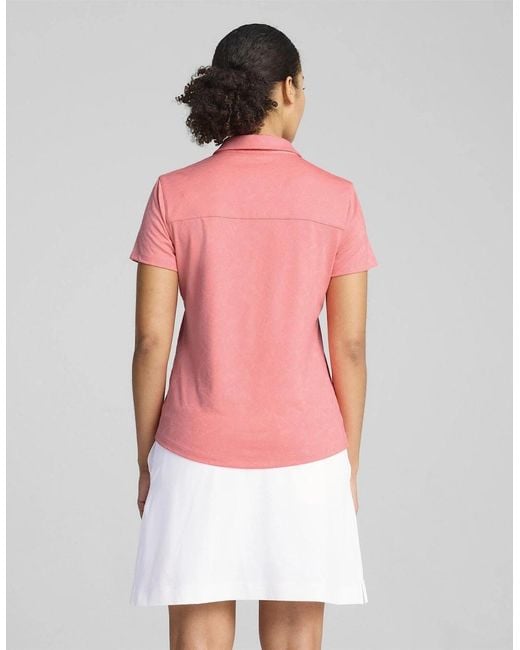 PUMA Pink W Mattr Lianas Jacquard Ss Polo Shirt