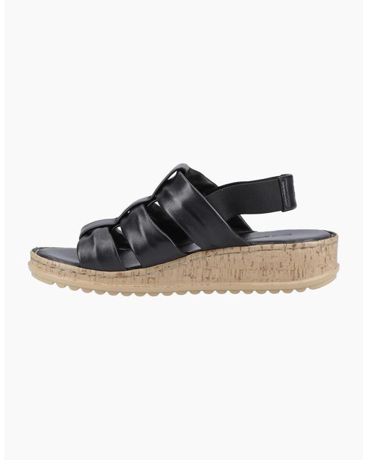 Hush Puppies Black Eden Wide Fit Sandals