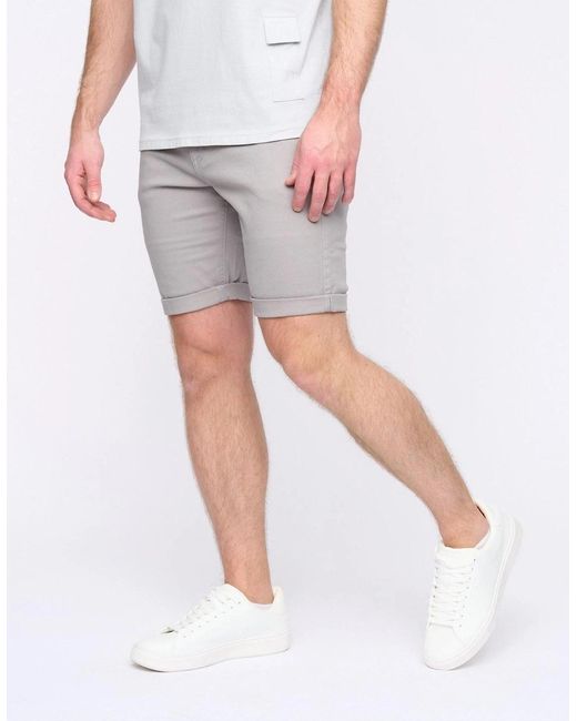 Duck and Cover Gray Moreshore Chino Shorts for men
