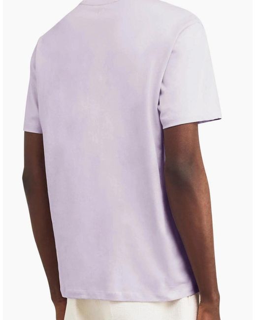 AMI Purple Lilac 'Ami De Coeur' Cotton T-Shirt for men