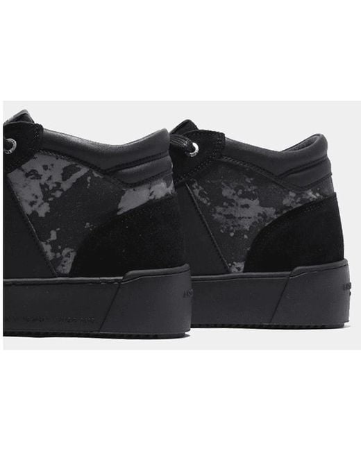 Android Homme Black Propulsion Mid Distress Reflective & Suede Leather High Top for men
