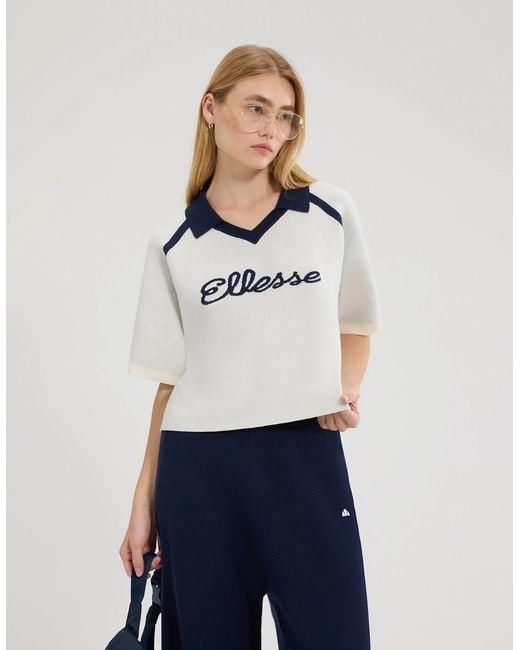Ellesse Blue Brunelli Knitted Polo
