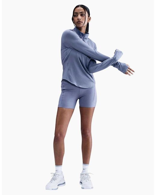 Nike Blue Ladies Swift Quarter Zip Running Top