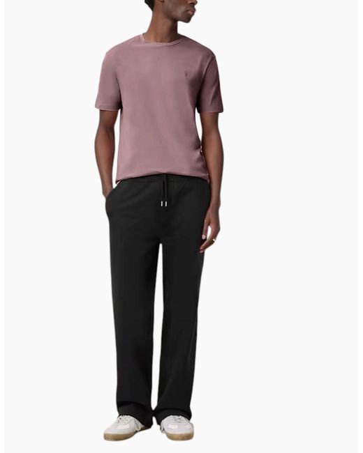AllSaints Pink All Saints T Shirts Crew Neck Slim Short Sleeve Casual Summer Cotton Tee for men