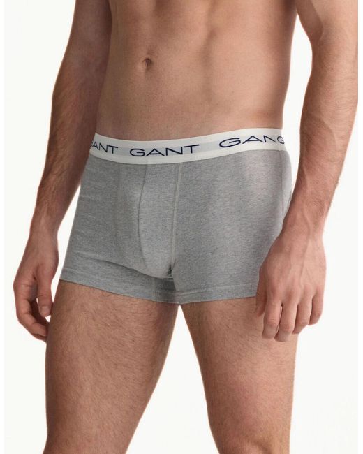 Gant White 3-Pack Classic Logo Boxer Trunks for men