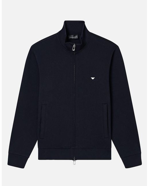 Emporio Armani Blue Zip Through Sweatshirt for men