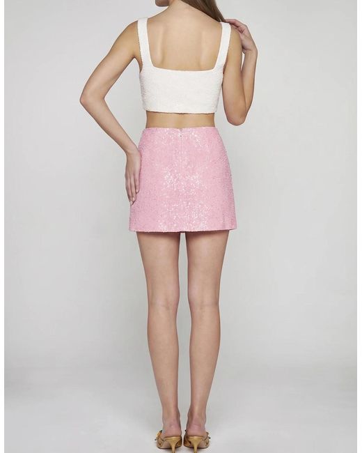 Oceanus Pink Vegas Beaded Mini Party Beach Co-Ord Top