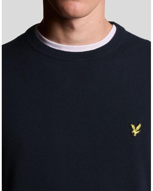 Lyle & Scott Blue Cotton Crew Neck Jumper for men