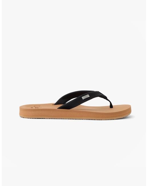 Reef Black Baja Sands Toe-Post Sandals/Tan