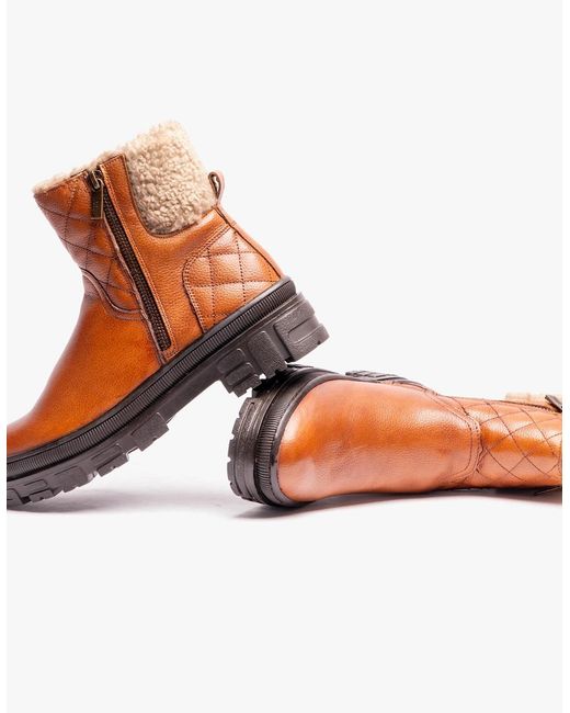 Lotus White Lavigne Ankle Boots Tan