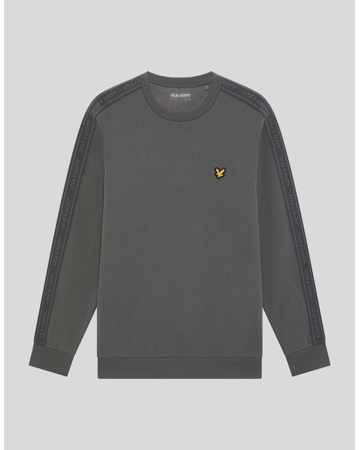 Lyle & Scott Gray Sports Tape Crew Neck Sweatshirt for men