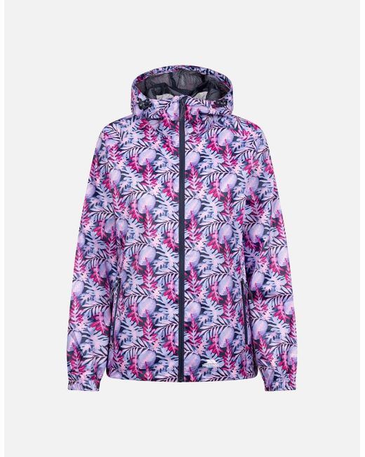 Trespass Purple Ladies Indulge Foliage Print Packaway Jacket