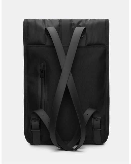 Rains Black Puffed Backpack Mini