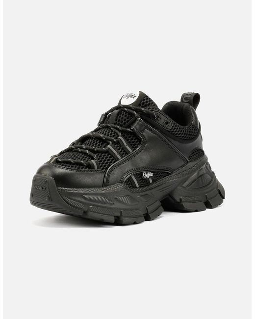 Buffalo Black Saturn Lace Trainers