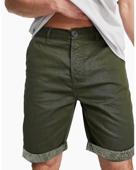 Threadbare Green Chino Shorts Cotton Knee Length Summer Bermuda Casual Shorts New for men